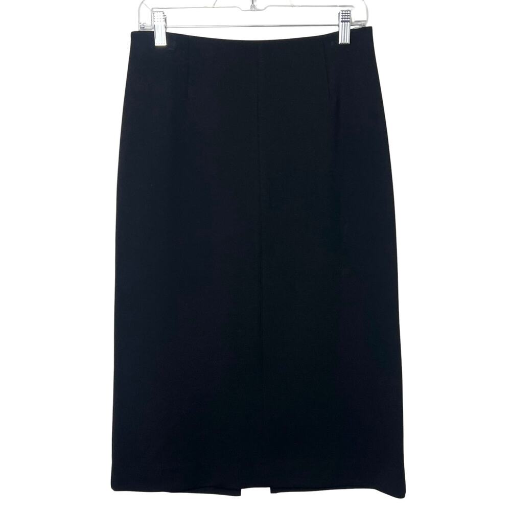 Iris & Ink Black Straight Pencil Skirt Size 12 Office Career